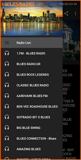 Blues music radio screenshot