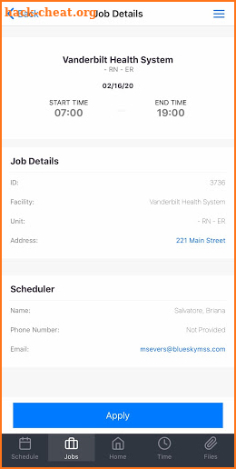 BlueSky Medical Staffing Software for Caregivers screenshot