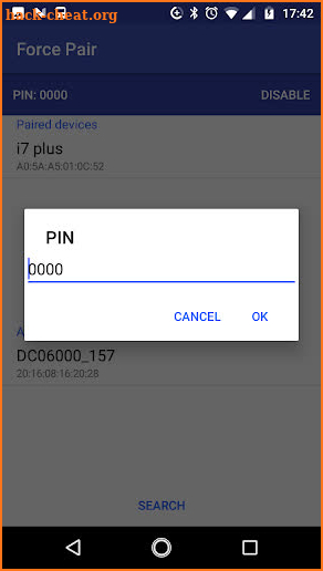 Bluetooth Force Pin Pair (Connect) screenshot
