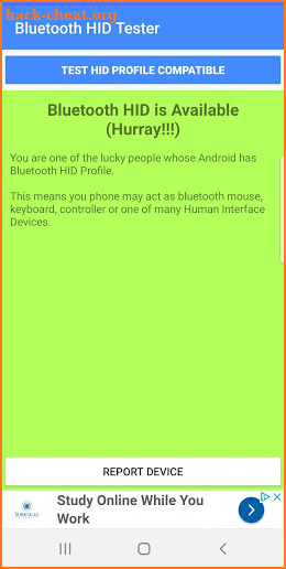 Bluetooth HID Profile Tester screenshot