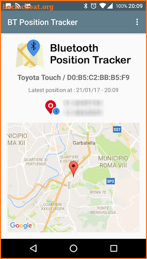 Bluetooth Position Tracker screenshot