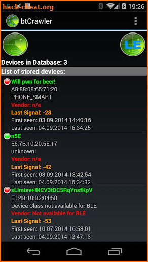 Bluetooth Scanner - btCrawler screenshot