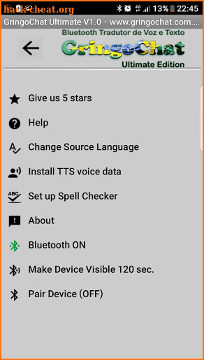 Bluetooth Simultaneous Translator Voice GringoChat screenshot