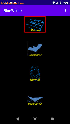 BlueWhale Ultrasound and Infrasound Listener screenshot