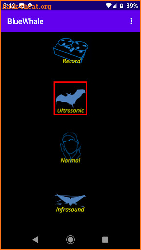 BlueWhale Ultrasound and Infrasound Listener screenshot
