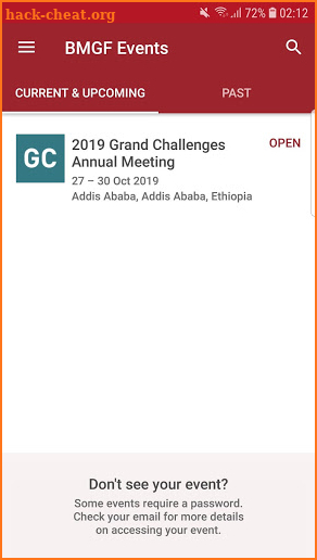 BMGF Events App screenshot