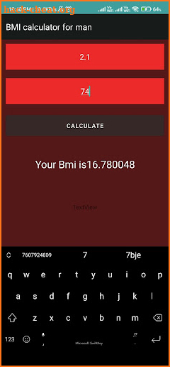 Bmi calculator for boys screenshot