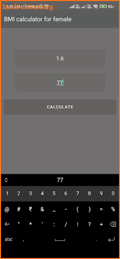 bmi calculator for female screenshot