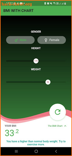 BMI with Chart screenshot