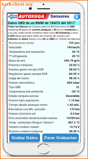 BMW diagnosis, falsificación kms,  emisiones CO2 screenshot
