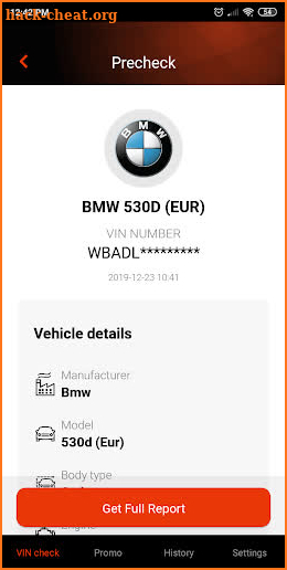 BMW History Check: Free VIN Decoder screenshot