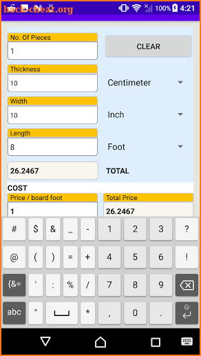 Board Foot Calculator screenshot