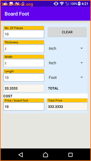Board Foot Calculator screenshot