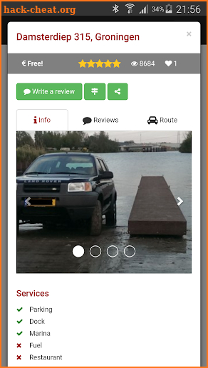 Boat ramp locator screenshot