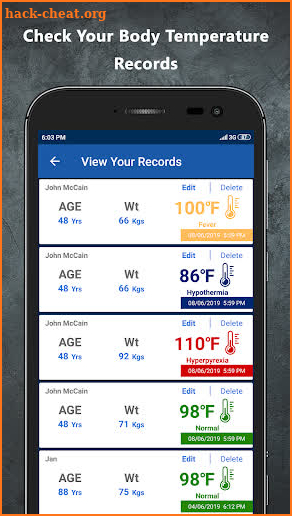 Body Temperature App screenshot