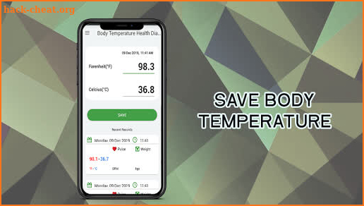 Body Temperature App : Fever History Tracker Diary screenshot