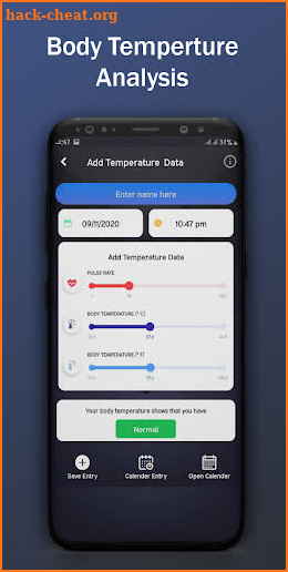 Body Temperature Fever Thermometer Records Diary screenshot