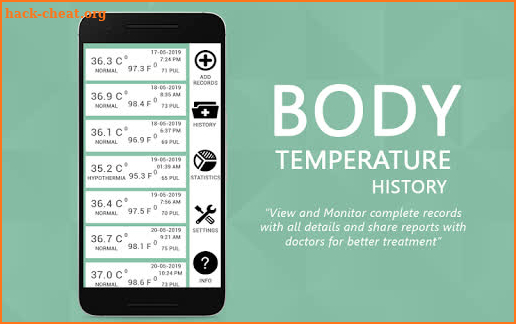 Body Temperature Thermometer : Fever Records Diary screenshot