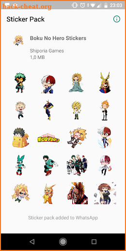 Boku No Hero Stickers for WAStickerApps screenshot
