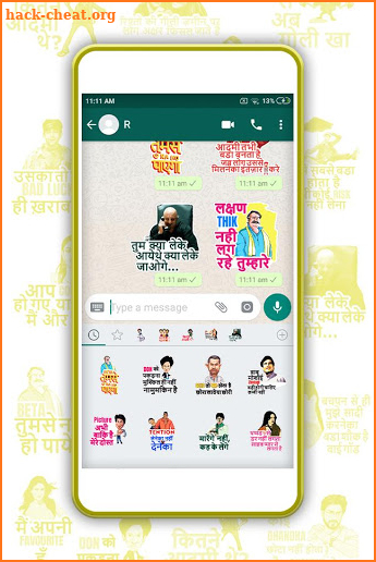 bollywood dialogues whatsapp sticker screenshot