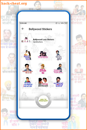 bollywood love stickers screenshot