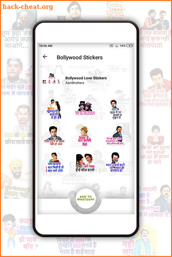bollywood song stickers for whatsapp screenshot