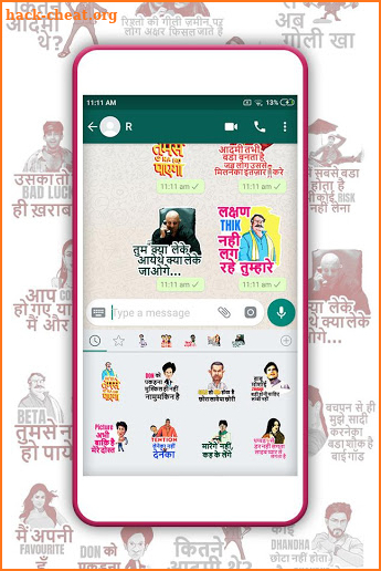 bollywood stickers for messenger screenshot