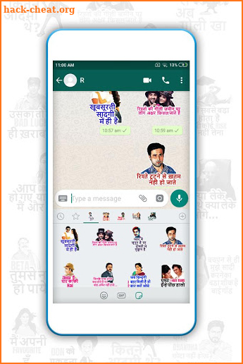 bollywood stickers for whatsapp screenshot
