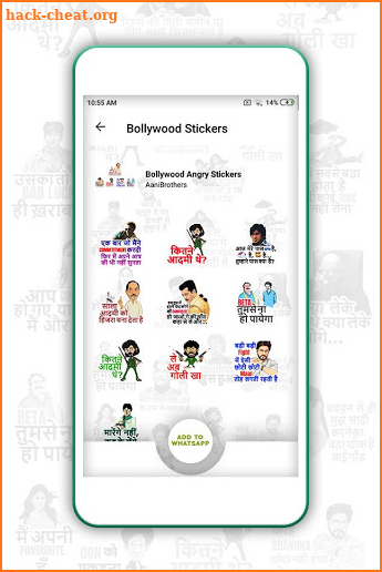 bollywood stickers for whatsapp hindi screenshot