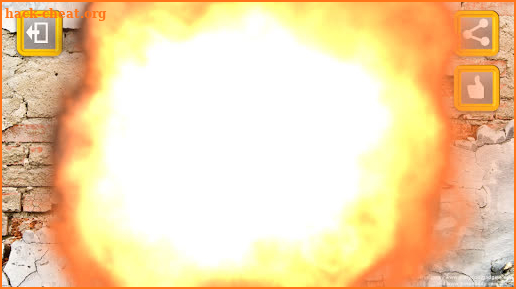 Bomb with explosion and broken screen simulator screenshot