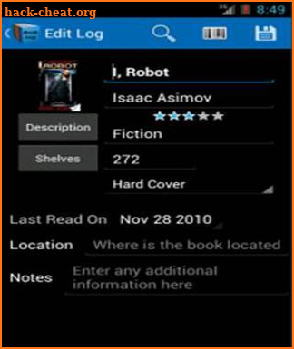 Book Log screenshot