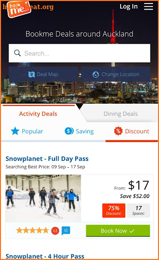 BOOKME NZ Discounts & Deals on tourist attractions screenshot