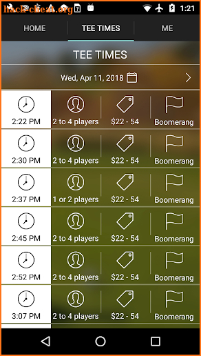 Boomerang Links Tee Times screenshot