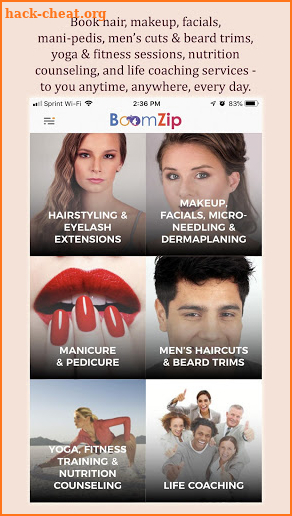 BoomZip Beauty & Wellness TO YOU, IN YOUR HOME screenshot