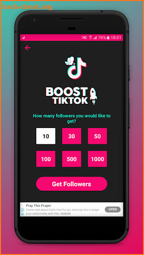 BoostTik. tok Get Free Follower,Likes and Comment screenshot