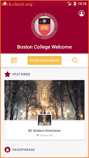 Boston College Welcome screenshot
