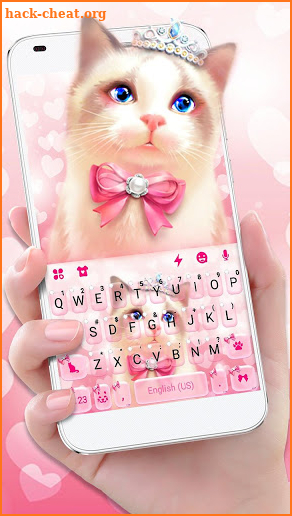 Bowknot Crown Kitty Keyboard Theme screenshot