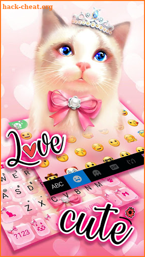 Bowknot Crown Kitty Keyboard Theme screenshot