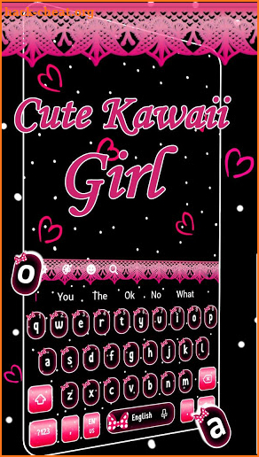 Bowknot Girl Keyboard Theme screenshot