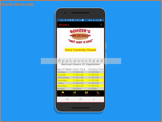 Bowzers Restaraunt App screenshot