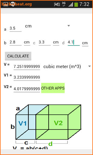 Box Volume Calculator screenshot