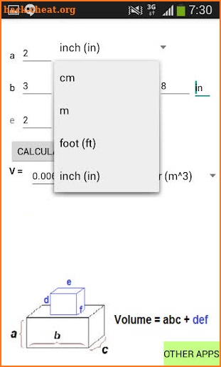 Box Volume Calculator screenshot
