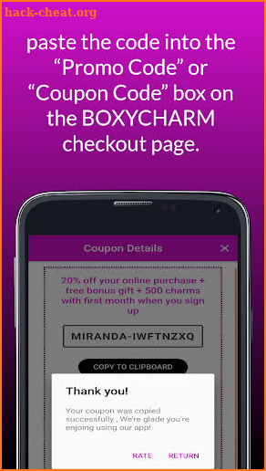 Boxycharm makeup box coupons screenshot