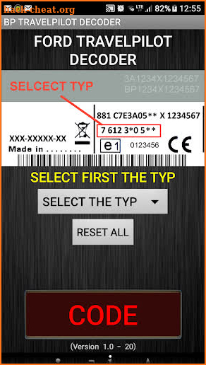 BP Travelpilot Radio Code Decoder screenshot