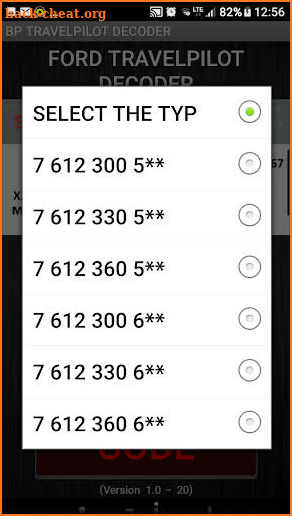 BP Travelpilot Radio Code Decoder screenshot