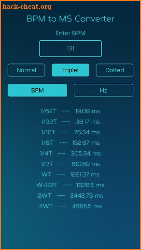 BPM to MS Converter screenshot