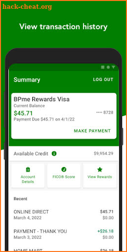 BPme Rewards Visa screenshot