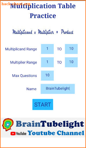 BrainTubelight Multiplication Tables Practice screenshot
