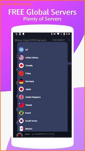 Brave OvpnSpider - OpenVPN Servers, Unlimited VPN screenshot