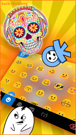 Brazil Music Skull Keyboard Background screenshot